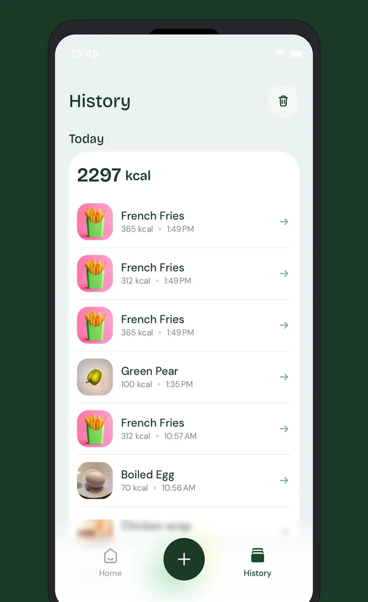 Track every meal, day by day